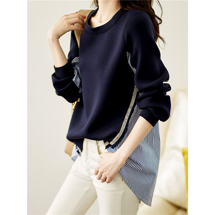 Casual women's sweatshirt with a unique layered design and contrasting details Lune London