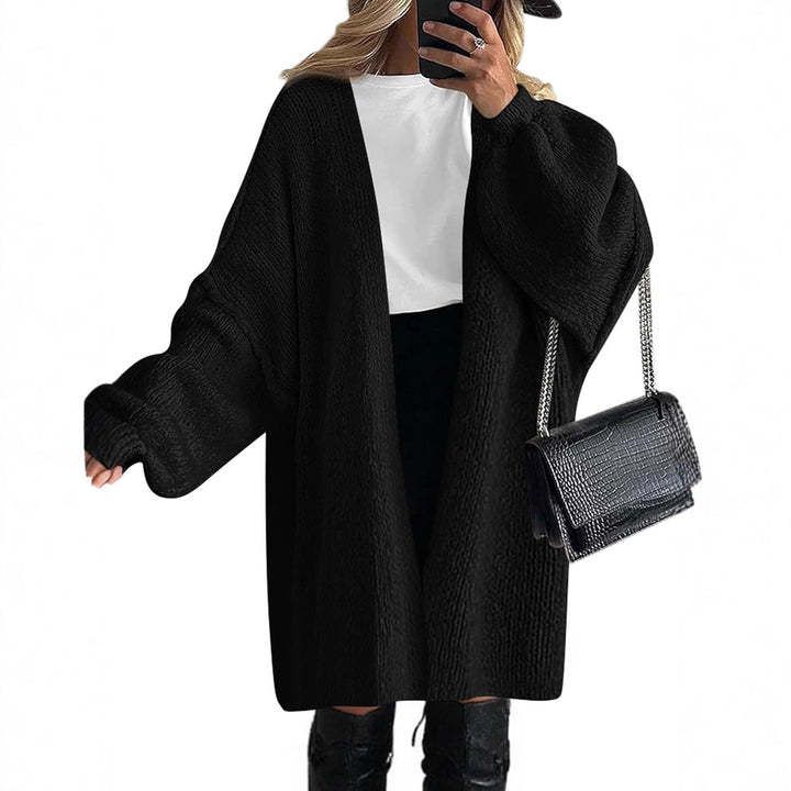 Women Casual Open Front Knitted Cardigan with Large Pockets Lune London