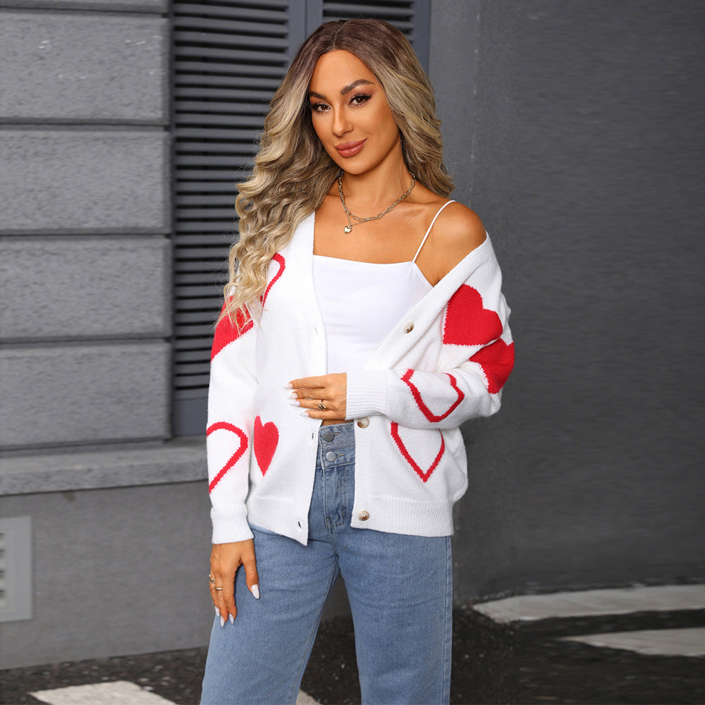 Cardigan confortable pour femmes avec design en cœur Chic & Stil