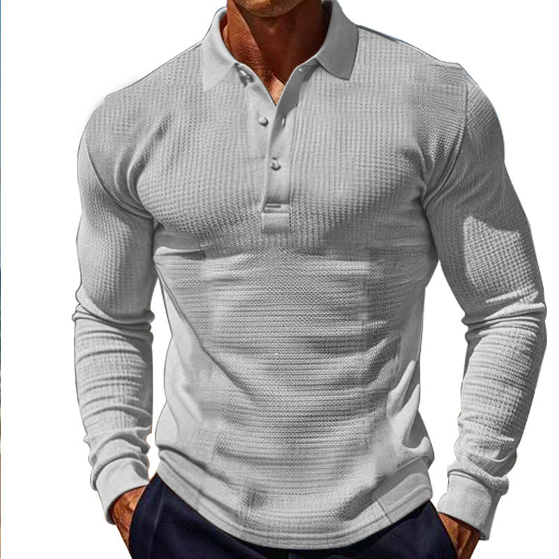 Long sleeve polo shirt for men with structured design Lune London