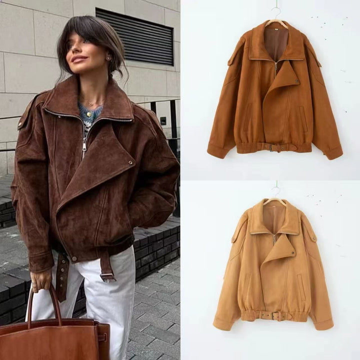 Trendy Plus Size Faux Leather Jacket for Women Lune London