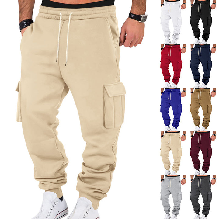 Men's cargo jogger pants with elastic waistband and practical pockets Lune London
