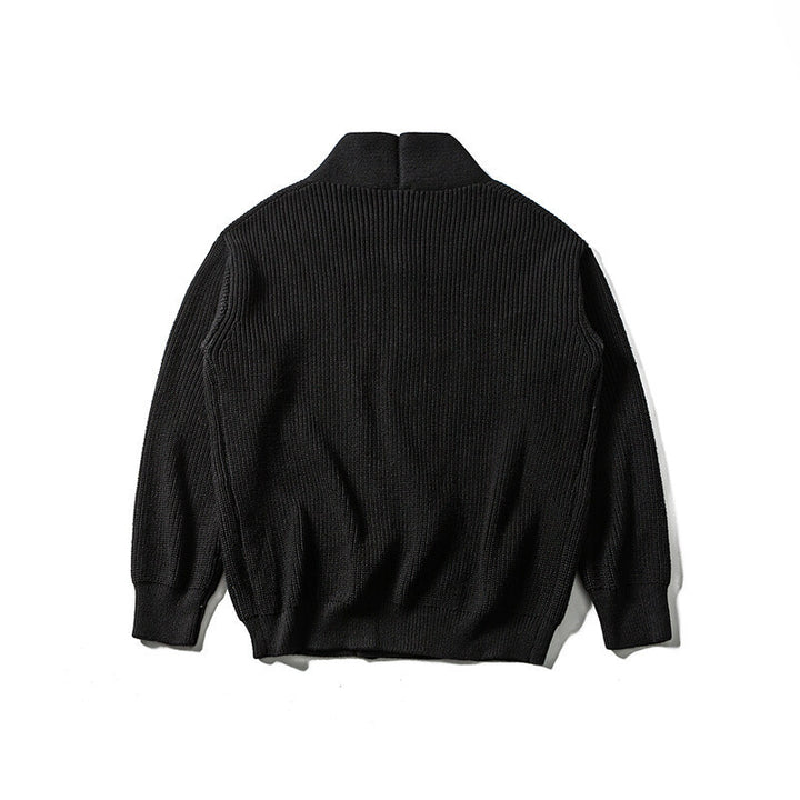 Unisex Oversized Knit Cardigan with Shawl Collar, Structure Mix and Button Placket Amarae