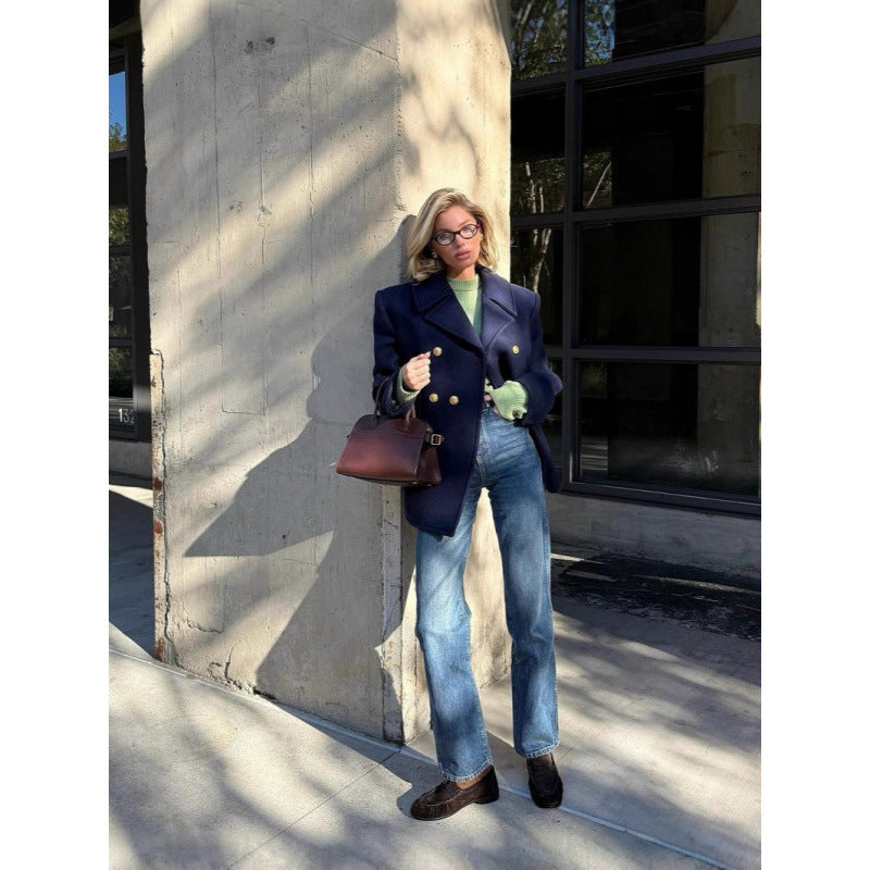 Wool coat for women with double-breasted closure and elegant cut Lune London