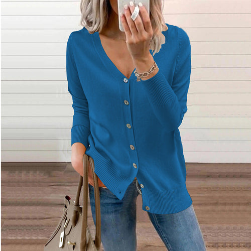 Women's V-neck Cardigan with Button Details Amarae