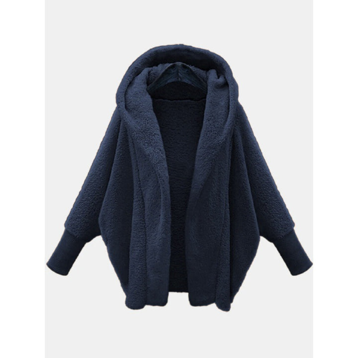 Women's Cozy Oversized Hoodie Cardigan made of Teddy Fleece with Bat Sleeves Amarae