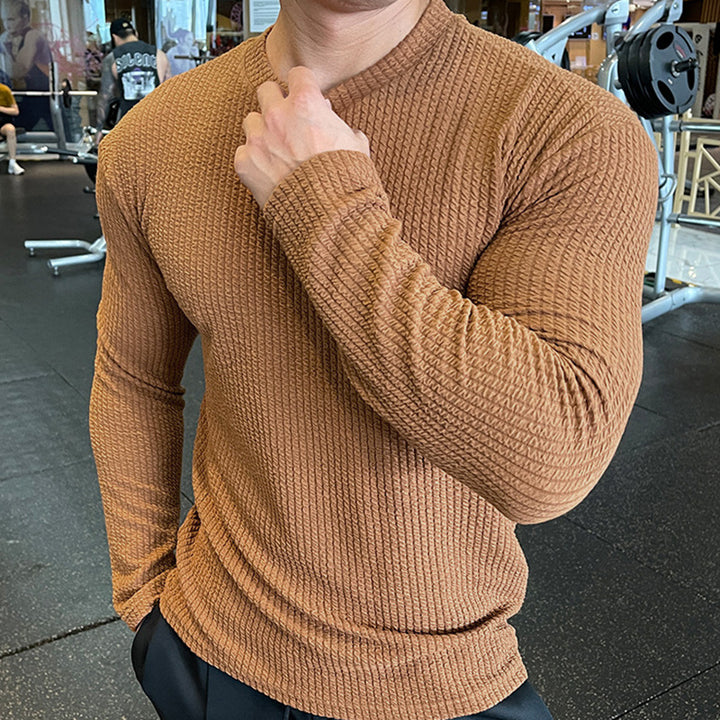 Men's long sleeve T-shirt in structured fabric Amarae