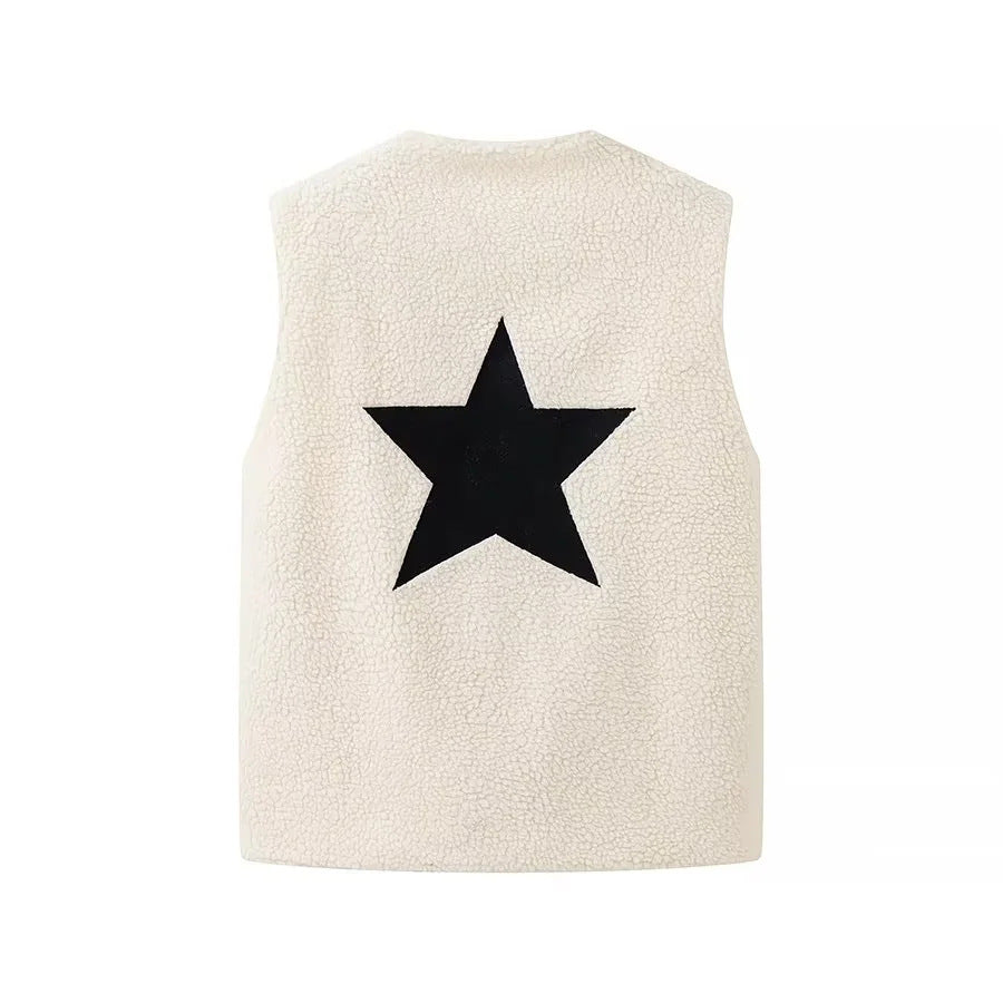 Ladies cozy fleece vest sleeveless Lune London