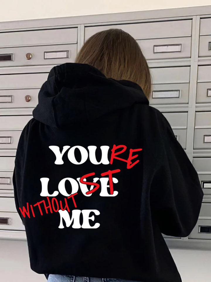 Women Oversized Hoodie with Inspirational Print Lune London