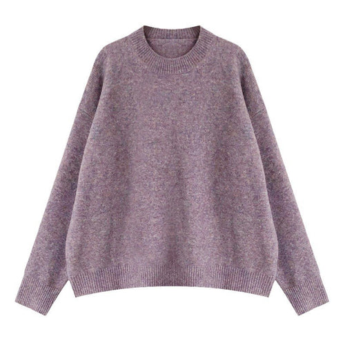 Ladies oversized knit pullover with wide fit and high edges Amarae