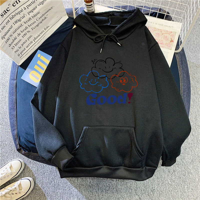 Women's hoodie with playful cloud design Chic & Stil