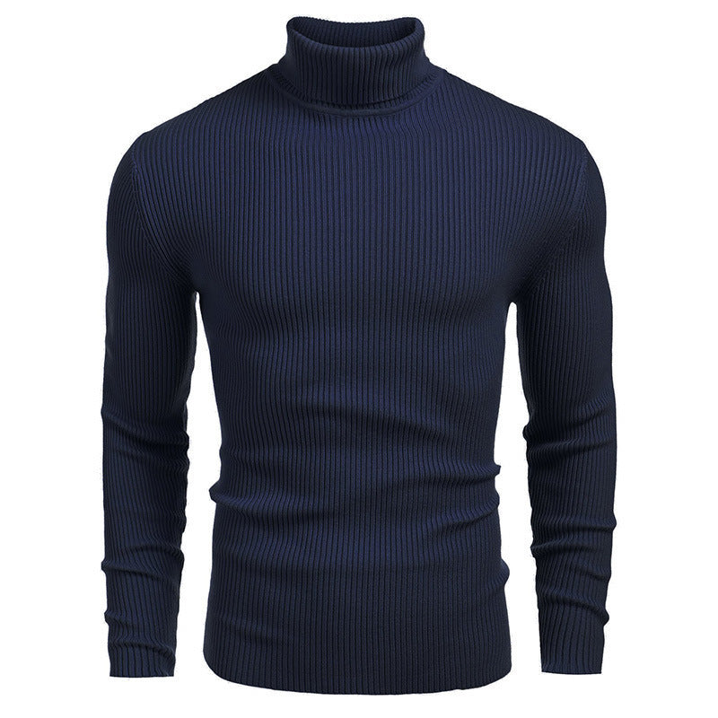 Pullover with turtleneck for men with textured ribbing pattern Lune London