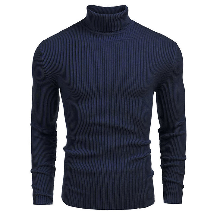 Pullover with turtleneck for men with textured ribbing pattern Lune London