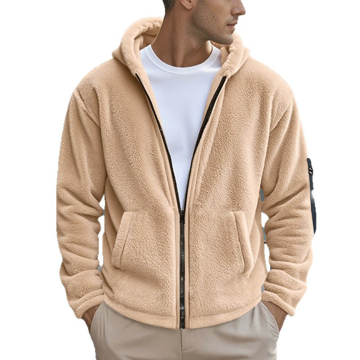 Men's fleece sweatshirt with shiny zipper and practical pockets Lune London