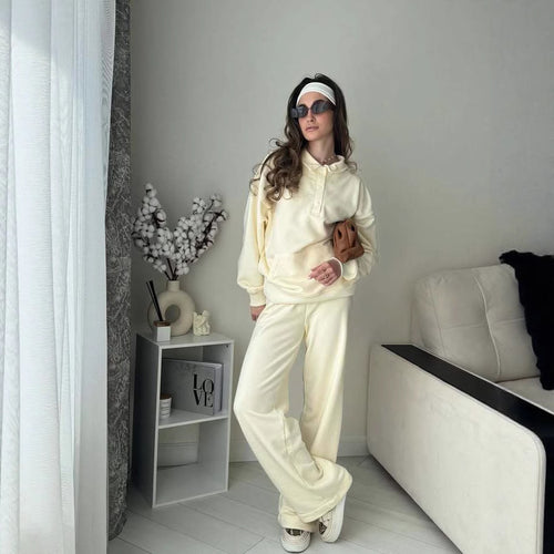 Ladies Cozy Hoodie Set with Elastic Pants and Handy Pockets Heidi Fashion
