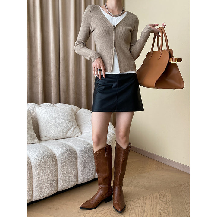 Women's cardigan with contrasting zipper Chic & Stil