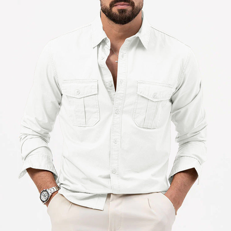 Long sleeve shirt for men with two chest pockets and modern fit Lune London