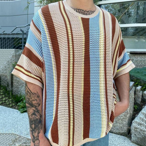 Men's mesh T-shirt with trendy design in patterned fabric Amarae