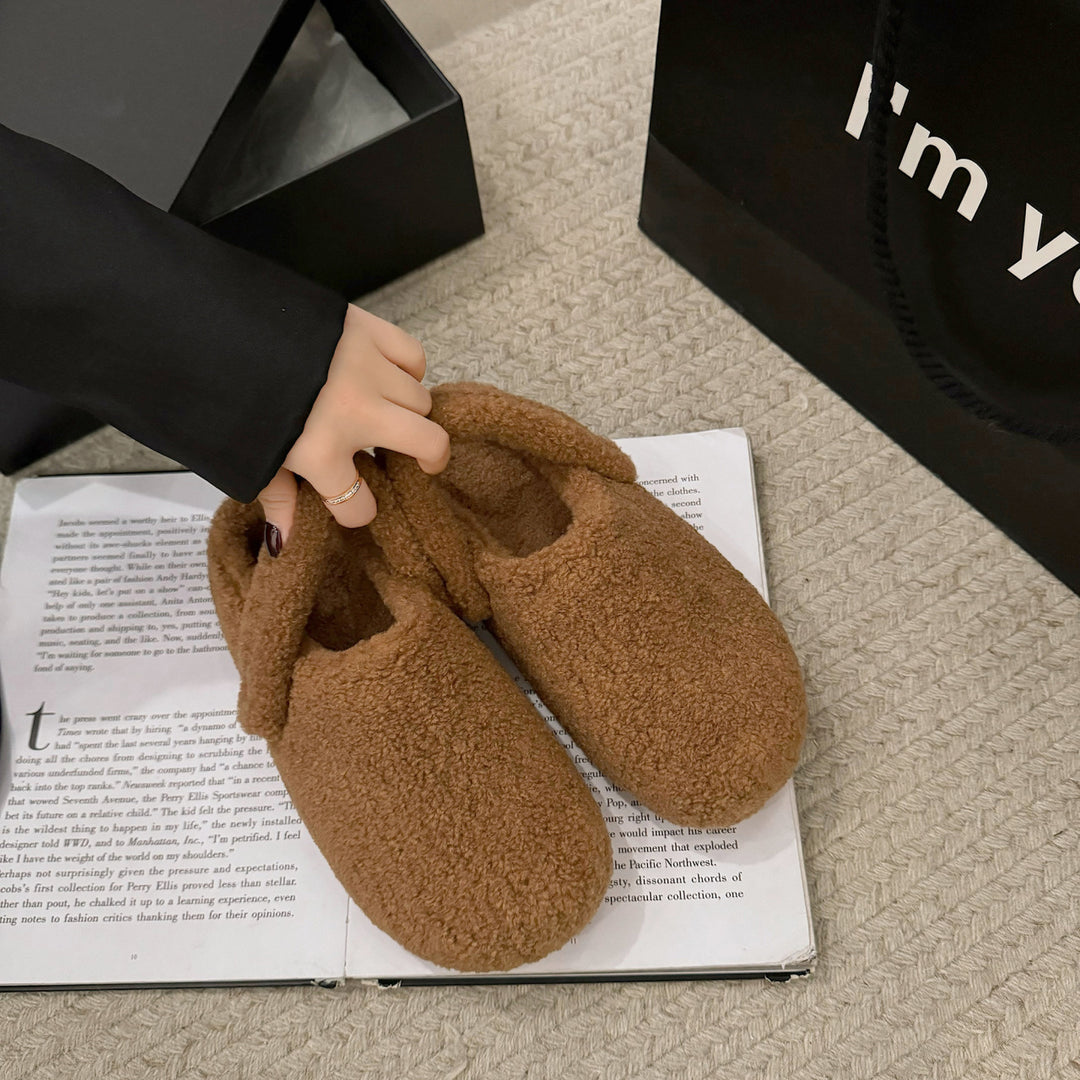 Women's Quilted Teddy Slippers with Fold and Padded Comfort Footbed Amarae