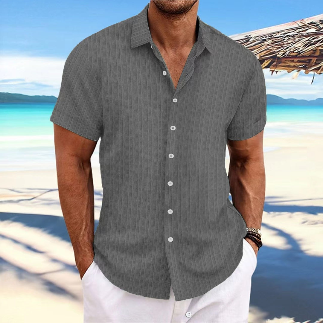 Casual short-sleeved striped shirt for men Amarae