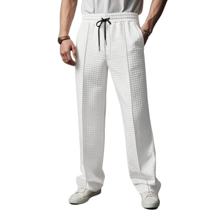 Men's casual lounge pants with elastic waistband and textured design Lune London
