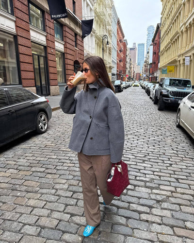 Ladies Oversized Fashionable Jacket in High-Quality Wool Blend Amarae