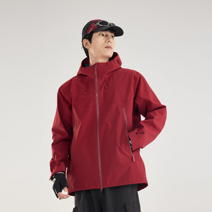 Men's Waterproof Softshell Outdoor Jacket with Adjustable Hood and Breathable Membrane Amarae