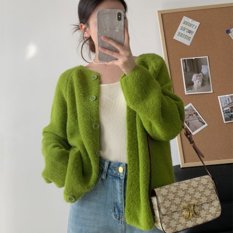 Cardigan en tricot confortable pour femme avec patte de boutonnage et coupe large Chic & Stil