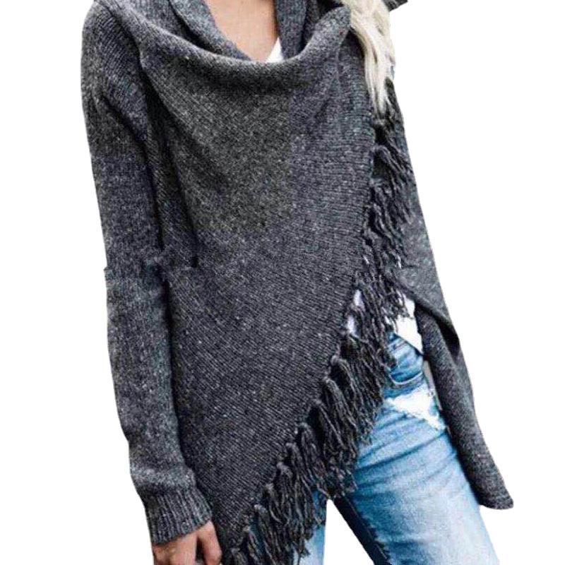 Poncho cocoon pour femme avec franges Chic & Stil