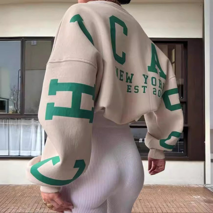 Oversized sweatshirt for women with graphic accents Lune London