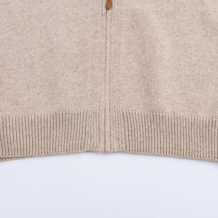 Women's knitted vest with full-length zipper and V-neck Amarae