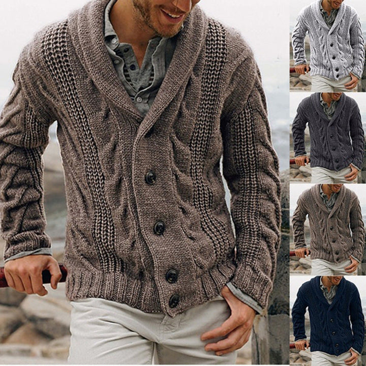 Lune London | Men's Cardigan with Coarse Pattern and Elegant Lapel