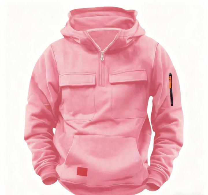 Functional hooded jacket for men with zipper and practical pockets Lune London