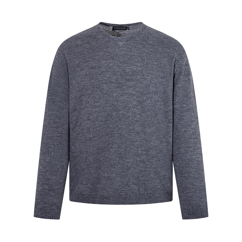 Men's fine knit sweater with round neck, loose fit and ribbed hem Amarae