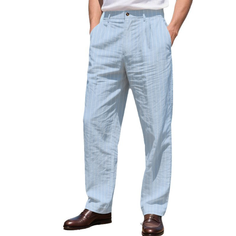 Men's elegant suit trousers with fine stripes Amarae