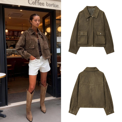 Fashion utility jacket for women with practical pockets Amarae