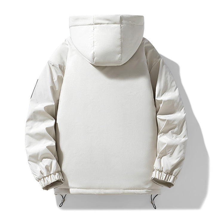 Men's Oversize Utility Hoodie Jacket with Adjustable Hem, Concealed Zipper, and Multifunctional Pockets Amarae