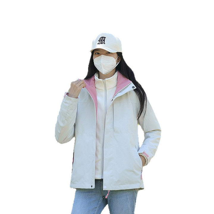 Unisex Waterproof Trekking Softshell Jacket with High Collar and Light Thermal Lining Amarae