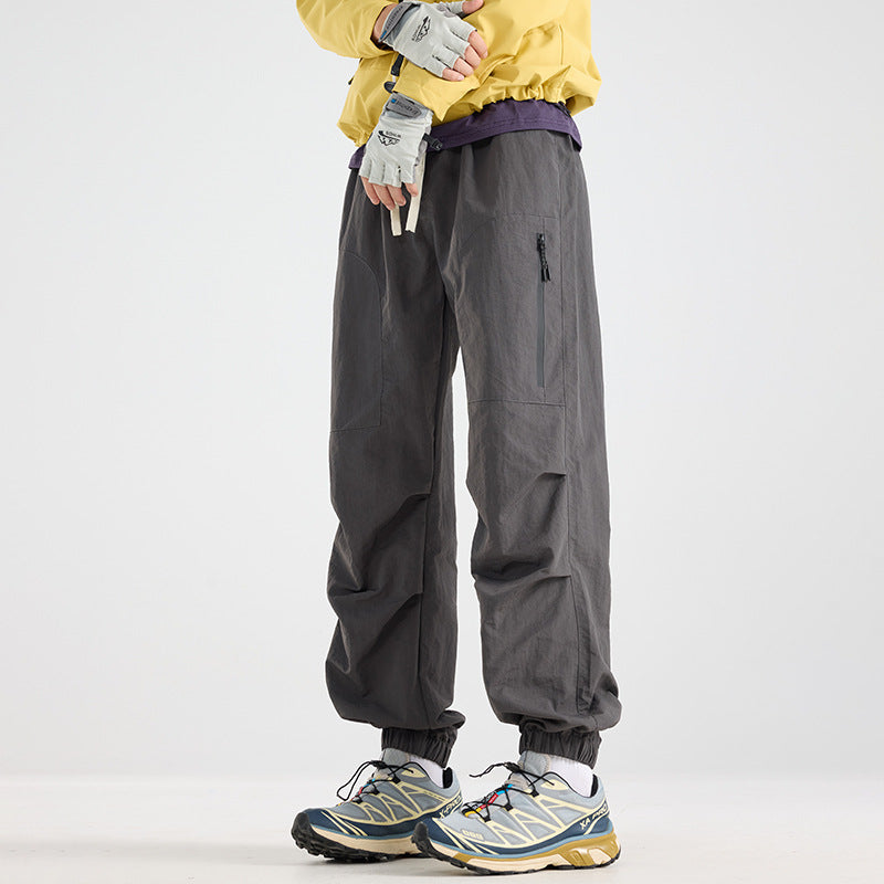 Men's Lightweight Tech Cargo Jog Pants made of Ripstop with Thigh Zipper and Elastic Hem Amarae