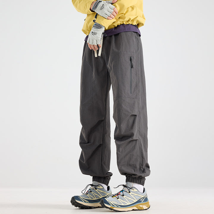 Men's Lightweight Tech Cargo Jog Pants made of Ripstop with Thigh Zipper and Elastic Hem Amarae