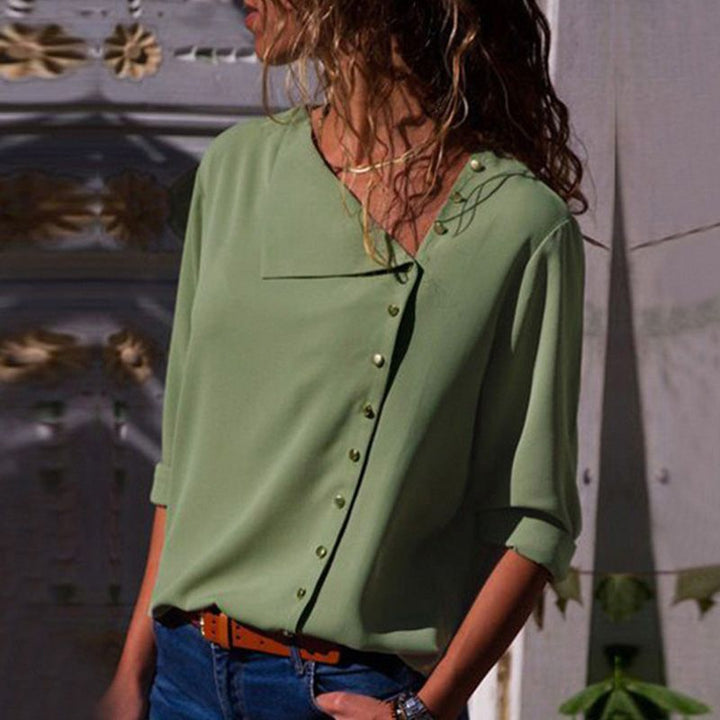 Lune London women's blouse with discreet button details