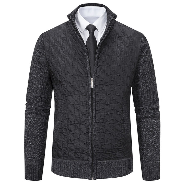 Veste matelassée stylée pour homme avec matériau supérieur texturé et col haut Lune London