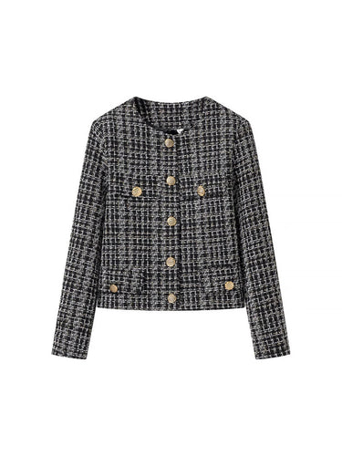Elegant ladies tweed jacket with gold buttons Amarae