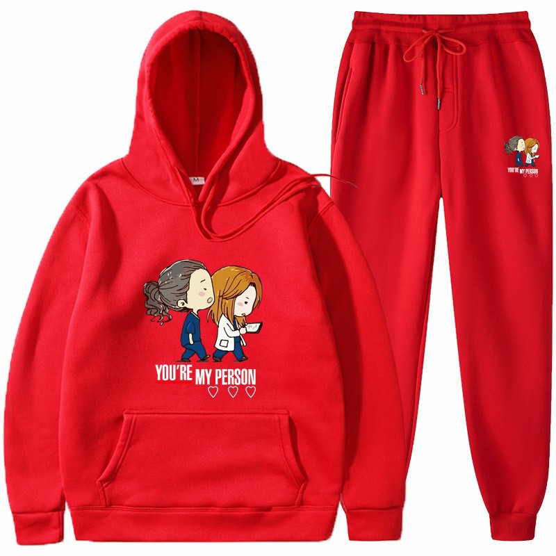 Women's Hoodie and Jogging Pants Set with Original Cartoon Design Chic & Stil