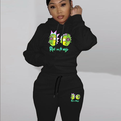 Hoodie and jogging set for women with stylish cartoon print Amarae
