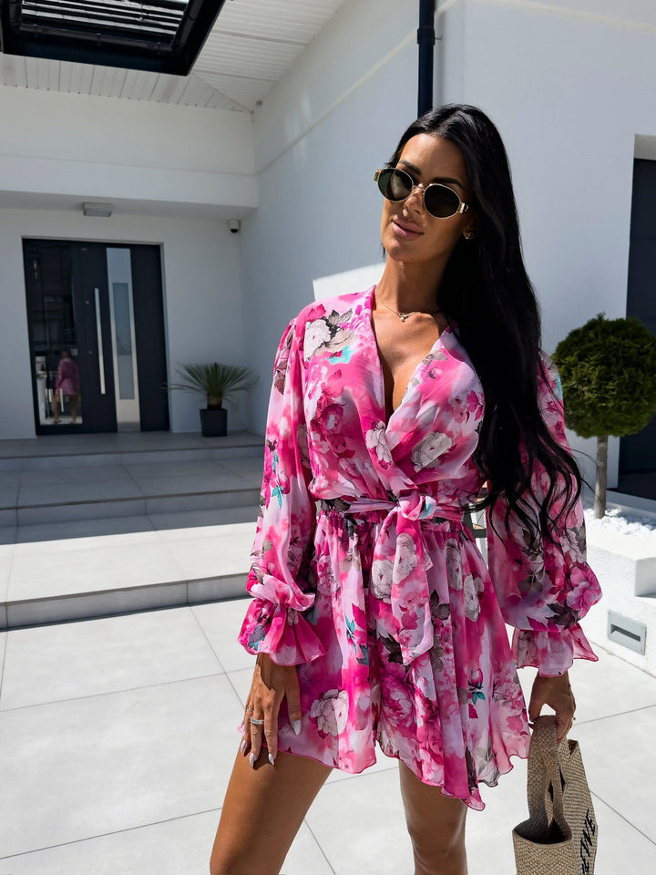 Dress wrap for women with an elegant animal print and a casual boat neckline Lune London