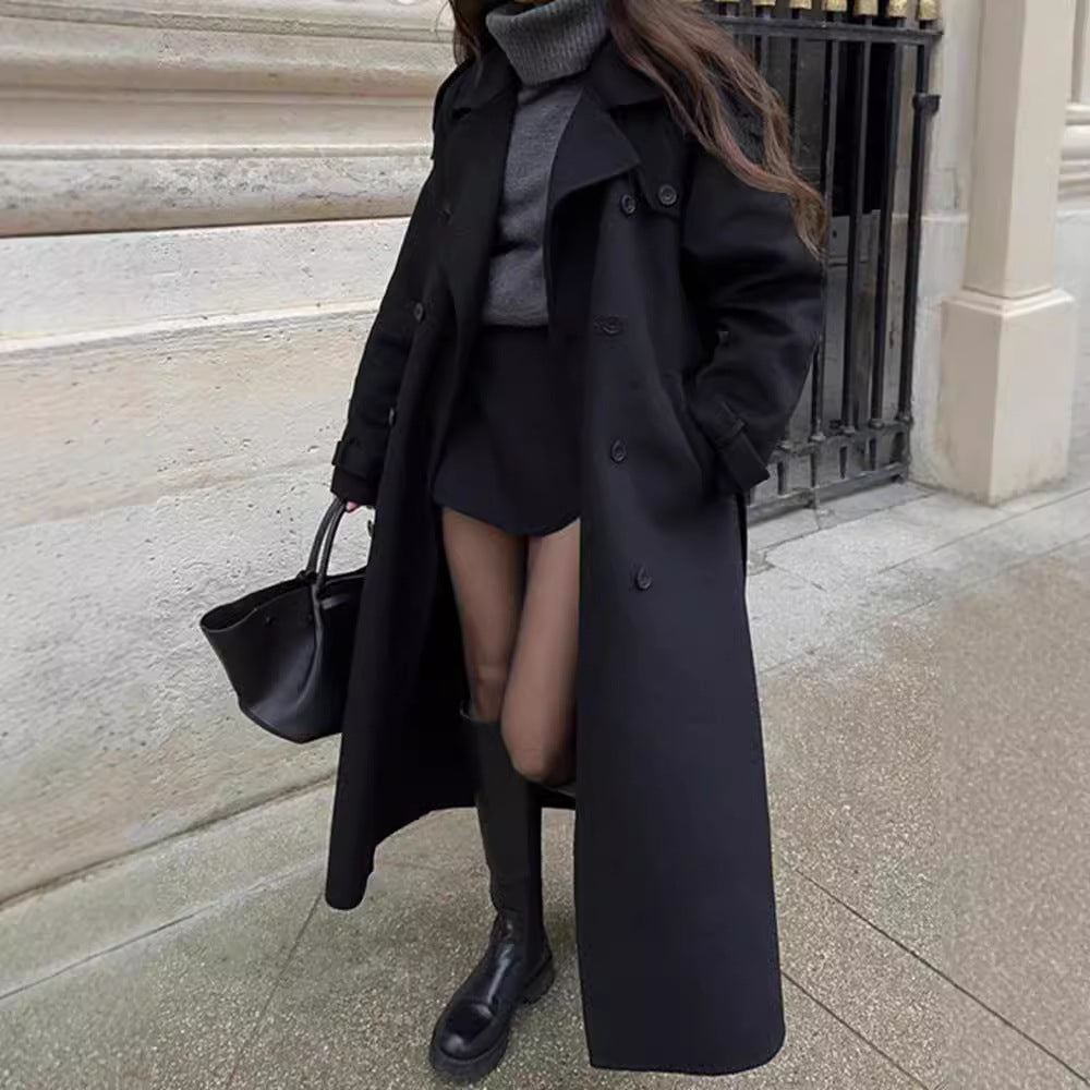 Oversized trench coat for women in soft wool blend Lune London