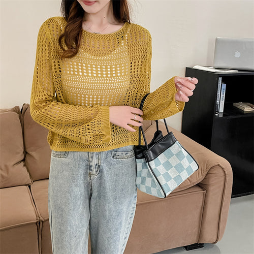 Ladies Chunky Knit Open Stitch Sweater Amarae