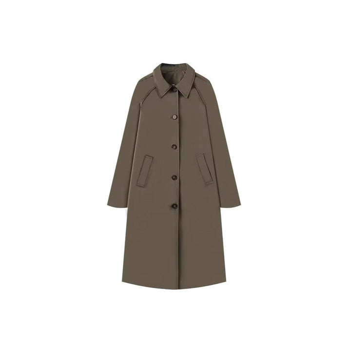 Transitional jacket for women with elegant high collar and practical button details Lune London