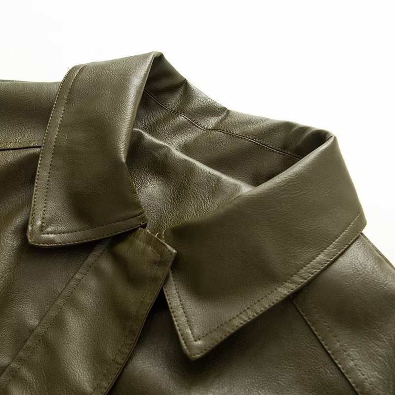Veste en faux cuir stylée pour femmes avec ceinture élastique Chic & Stil
